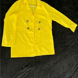 Bright Yellow Double-Breasted Coat